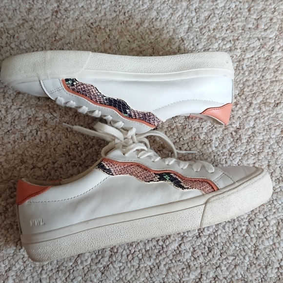 MADEWELL Sidewalk Sneakers in Snake Embossed Leather Wave Edition size 7.5 - Picture 5 of 16